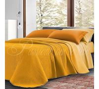 Passione per le tele Copriletto 80gr Trapunta Primaverile Leggera in Microfibra Trapuntino Primaverile Double Face bi-color Made in Italy (ORO chiaro/scuro, UNA PIAZZA E MEZZA)