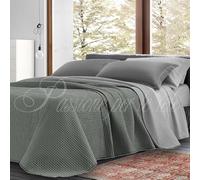 Passione per le tele Copriletto 80gr Trapunta Primaverile Leggera in Microfibra Trapuntino Primaverile Double Face bi-color Made in Italy (GRIGIO chiaro/scuro, MATRIMONIALE)