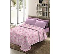 Passione per le tele Copriletto Estivo ACQUERELLO Made in Italy 100% Cotone Piquet savana. maculato 5 colori fresco, copridivano, copriletto, copritutto, telo arredo (singolo, RODI rosa)