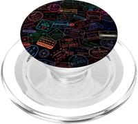 Passione timbro viaggio aereo paesi mondo passaporto vintage PopSockets PopGrip per MagSafe