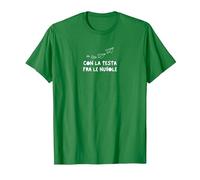 Passione Viaggi - con la Testa fra Le Nuvole Maglietta, Uomo, Verde Mela, M