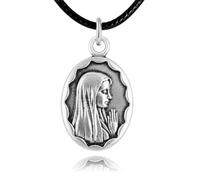 Passo Ciondolo Madonna di Fatima in argento - Collana a coda di topo con ciondolo Fatima - Spedito in una scatola Hand Made perfetta come regalo