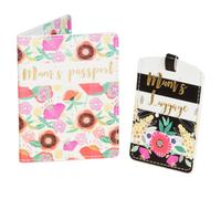 Passport Cover E; Targhetta Bagaglio Set - 'Floreale' Della Mamma Bagaglio