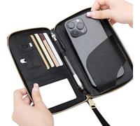 Passport Holder, Travel Wallet, Pu Leather Book Cover, Multi Card Slot Organizer, Waterproof Document Case 7.48x4.33x0.98 Inches for Men, Women, Boarding Pass Storage, Ticket Purse, International Trip