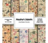 Passport Stamps Scrapbook Paper: Decorative Double-Sided Craft Papers For Junk Journals, Wrapping & Mixed Media, Card Making And More