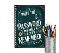 Password Journal, Spiral Ring Organizer, Index Page Book for Family, Secure Record Keeper with Entries, Address and Password Notebook, Personal Information Log for Home Office Study Daily