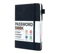 Password Log Book Keeper - Website Password Secure Book | Linguette alfabetiche - 15,5 x 12 cm in pelle PU 180 g con passante per penna tasca elastico per contatti accesso al sito web