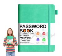 Password Log Book Keeper - Website Password Secure Book | Linguette alfabetiche - 15,5 x 12 cm in pelle PU 180 g con passante per penna tasca elastico per contatti accesso al sito web
