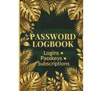 Password Logbook: Every Login Passkey and Subscription Stored Safely in One Place - Home Internet Account Keeper