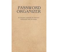 Password Organizer - Tan Leather Cover: An Elegant Logbook for Internet Passwords and Accounts