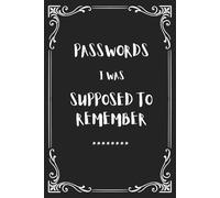Passwords I Was Supposed to Remember: Internet Account Organizer, Password Logbook with Alphabetical tabs for Keeping Track of Websites, Usernames, Passwords, and Notes