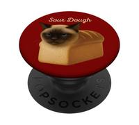 Pasta acida appena sfornata per gatti siamesi con pane puro divertente PopSockets PopGrip Adesivo