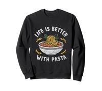 Pasta Art per Donne Uomini Ragazze Spaghetti Italiano Food Lover Felpa