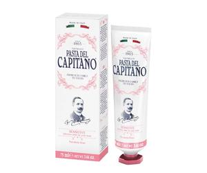 Pasta del Capitano 1905, Dentifricio Sensitive, Dentifricio Ideato per Denti Sensibili, Garantisce una Difesa da Attacchi Termici di Cibi e Bevande, 100% Made in Italy, Tubetto 75 ml