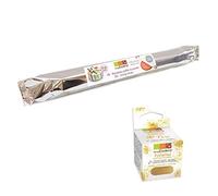 Pasta di zucchero bianca rotolo 430 g + Glitter alimentare oro