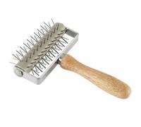 Pasta Docker Roller - Pizza in acciaio inox ad alte prestazioni, con manico ergonomico in legno | Strumento per docking per torte, torte, pane pita e dessert | Cottura essenziale