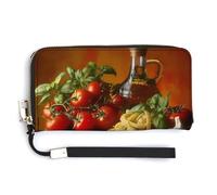 Pasta Ingredients - Portafoglio in pelle, alla moda, con cinturino da polso, per uomo e donna, Stile:, 20.0*10.5cm
