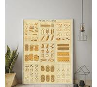 Pasta Italiana Stile Vintage Pasta Collage Poster Retrò Cafe Restaurant Stampa Wall Art Canvas Painting Kitchen Room Decor 50X70Cm Senza Telaio