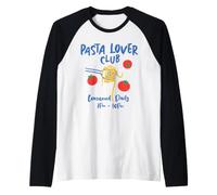 Pasta Lover Club - Forchetta Divertente per Spaghetti e pomodori Maglia con Maniche Raglan