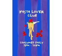 Pasta Lover Club Notebook - Bold Blue & Red Italian Food Journal | Quirky Pasta-Inspired Stationery | 150 Lined Pages | Italian Summer Travel Vacation