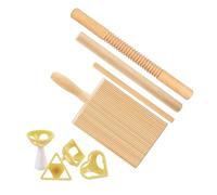 Pasta Making Kit, Dough Board Wooden Threaded Rolling Pin, 8 x Kitchen Tools, Pasta Making Accessories, gnocchi Maker, Ravioli Stamp, Perfect for Homemade Italian Dinners