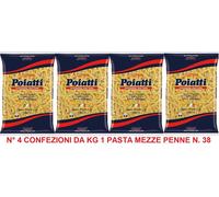 PASTA MEZZE PENNE DI SEMOLA DI GRANO DURO SICILIANO 100% POIATTI N° 38 KG 4