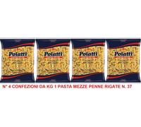 PASTA MEZZE PENNE RIGATE SEMOLA DI GRANO DURO SICILIANO 100% POIATTI N° 37 KG 4