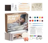 Pasta Modellabile Per Bambini - Sicura Morbida Pasta Da Modellare Ad Asciugatura All'aria Con 12 Colori Per Dipingere,Materiali Per Ceramica E Vasellina Ideali Per San Halloween Natale