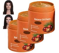 Pasta Nutriente Batana per Capelli Secchi Danneggiati, Balsamo Riparatore Profondo per Capelli Permanenti e Colorati, Trattamento Idratante Seta Non Grassa, Frizz Controllo Statico Vitamina E (3PCS)