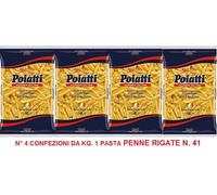 PASTA PENNE RIGATE DI SEMOLA DI GRANO DURO SICILIANO 100% POIATTI N° 41 KG 4