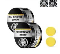 Pasta per la cura e il ripristino dei cerchi, pasta riparatrice per graffi su cerchi auto, elimina istantaneamente graffi e abrasioni da marciapiede, kit di riparazione per auto e camion, 80 g (2PCS)