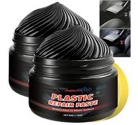 Pasta restauratrice per plastica nera, rivestimento ceramico, crema avanzata per la riparazione di plastiche per ripristinare finiture sbiadite, paraurti e interni, protezione solare a lunga (2PCS)