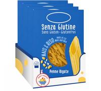 Pasta Senza Glutine Penne Rigate 400g Pasta Corta di Mais Bianco Giallo e Riso Gluten Free Ideale per Primi Piatti Tiene la Cottura Ottima con Salse Confezione Multipla 4/8/12 Pezzi (4 PEZZI)