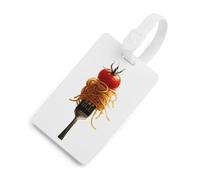 Pasta Spaghetti Pomodori Noodles Cibo Italiano Etichette per bagagli stampate Identificatori per borse da viaggio con nome Etichetta ID per valigia Zaino