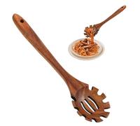 Pasta Spoon - Wooden Pasta Spoon, 12.6 Inch Kitchen Noodle Spoons Server, Serving Spoons, Hangable Spaghetti Spoonn, Wood Pastas Ladle with Teeth for Pastas, Spaghetti, Cooking, Baking
