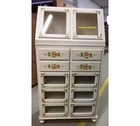 PASTAIA DISPENSA VETRINA ARTE POVERA DECORATA A MANO DIPINTA