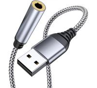 Pastall Adattatore audio da USB a jack da 3,5 mm, cavo audio stereo esterno da USB a AUX, 3,5 mm TRRS femmina, cuffie per PS4/PS5/cuffie/Mac/Linux/laptop/desktop/docking station
