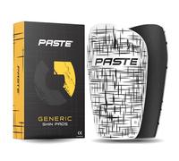 PASTE ® Parastinchi da calcio per uomo, donna e bambino bianco - Shin Pads adulto per calzettoni da calcio (personalizzabile) - Shin Guards antiscivolo, sottile con imbottitura