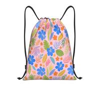 Pastel Blue Flower Borsa con Cordoncino Stringa Borsa Palestra Pieghevole Gym Sack per Uomo Scuola Shopping 36X42Cm