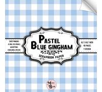 Pastel Blue Gingham Scrapbook Paper: Double Sided Sheets for Mixed Media Art, Wrapping, Card Making, Origami, and Various DIY Craft Projects | 8.5" x 8.5" (21.59 x 21.59 cm)