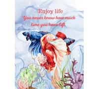 Pastel blue notebook with two fish and beautiful coral.: For students and schools Suitable for women and men Office staff Teenagers, women, men, 8.5x11, 100 pages.