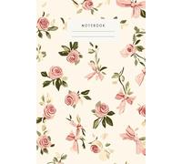 Pastel Bow & Rose Notebook: A perfect notebook for your study notes, diary entries, and inspirations, adorned with a pink rose and pastel bow - Dimensions of the notebook are 6x9. Style: 100 pages