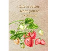 Pastel brown notebook with strawberry fruit pictures: For students and educational institutions, suitable for women and men, office workers, ... gift for special occasions, 8.5x11, 100 pages