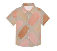 Pastel Brush Stroke Bambino Ragazzi Collared Back to School Outfit Ragazzi Camicia Casual con Colletto Manica Corta, Pennellata pastello, 9-10 Anni