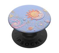 Pastel Celestial Sun and Zodiac Constellation PopSockets PopGrip Adesivo