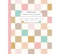 Pastel Checkered Composition Notebook: Super Cute Preppy Aesthetic Pink Journal for Teen Girls in Retro Y2k Style Ideal for School | College Rule Lined Pages