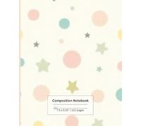 Pastel Circles Pattern, Kawaii Simple Notebook - Soft Aesthetic Journal for Women | Minimalist Abstract Flowers | 7.5 x 9.25 | 110 Lined Pages