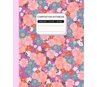 Pastel Composition Notebook, College Ruled: Bright Purple and Orange flowers Aesthetic Botanical Illustration, Floral Journal for College, School, ... x 9.25 inches, 110 Pages, Matte Finish Cover.