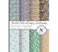 Pastel Cute and Creepy Halloween Scrapbook Paper: 8.5 x 11 inches Single Sided Paper Prints 24 Pages for Scrapbooking, Origami, Decoupage, Photo ... Cardmaking, and Paper Craft Supplies