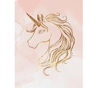 Pastel Dream Notebook for Girls: 8.5 x 11 Lined Journal with Golden Unicorn Outline | Cute School Composition Book, Diary, or Sketch Journal for Kids: ... - Perfect for School, Journaling, Writing